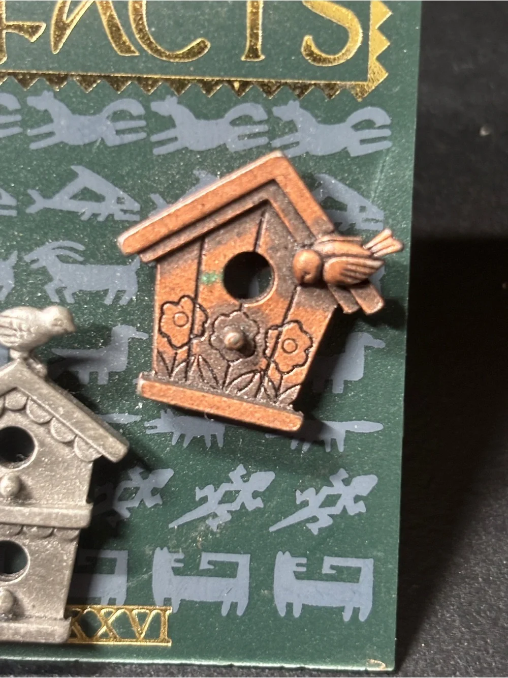 Vintage 1986 J.J. Jonette Artifacts Birdhouse Pins